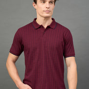 Maroon Checked T-Shirt