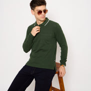 Bottle Green Solid T-Shirt