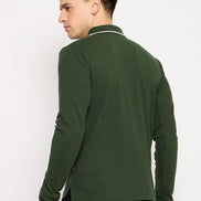 Bottle Green Solid T-Shirt