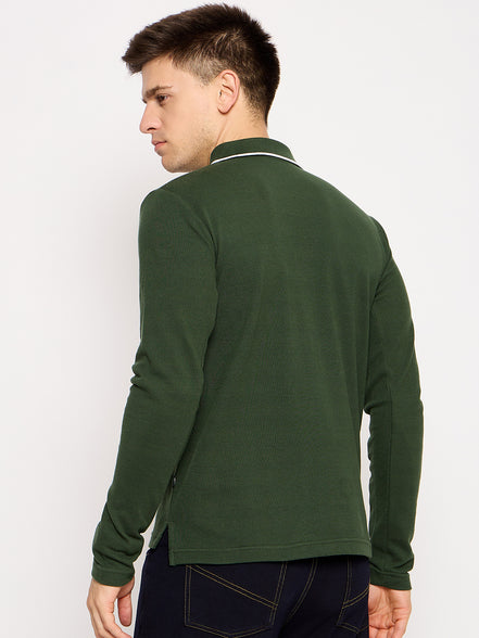 Bottle Green Solid T-Shirt