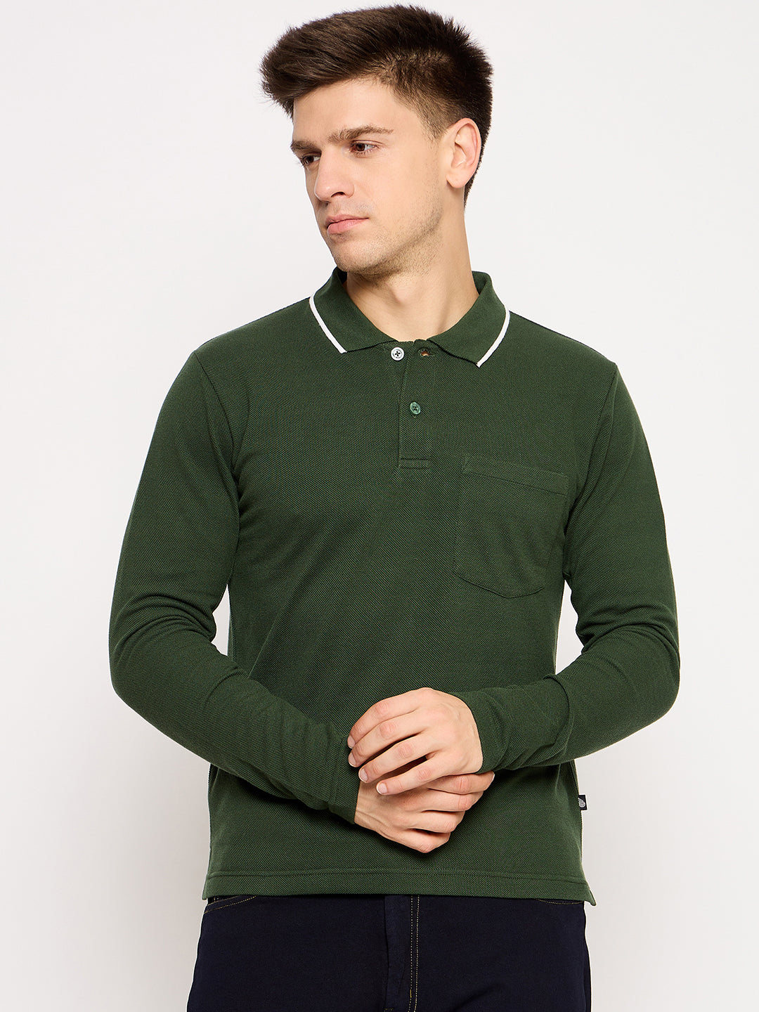 Bottle Green Solid T-Shirt