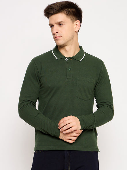 Bottle Green Solid T-Shirt