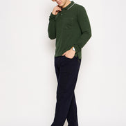 Bottle Green Solid T-Shirt
