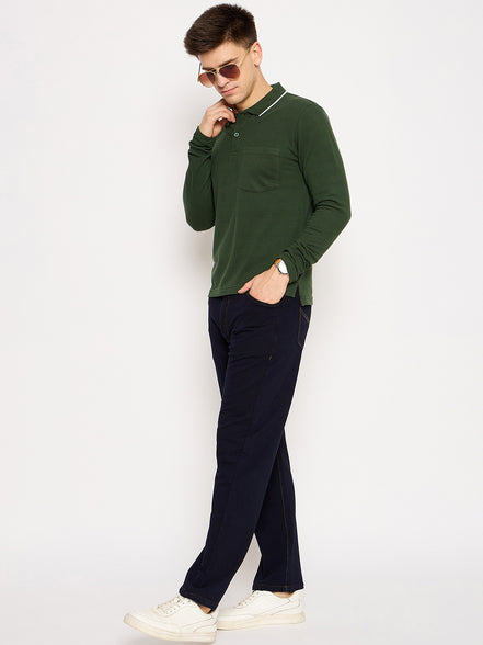 Bottle Green Solid T-Shirt