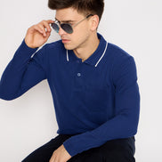 Denim Blue Solid T-Shirt