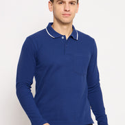 Denim Blue Solid T-Shirt