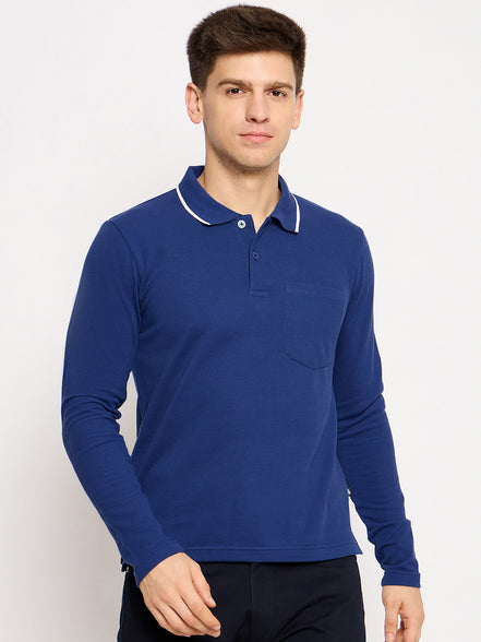 Denim Blue Solid T-Shirt