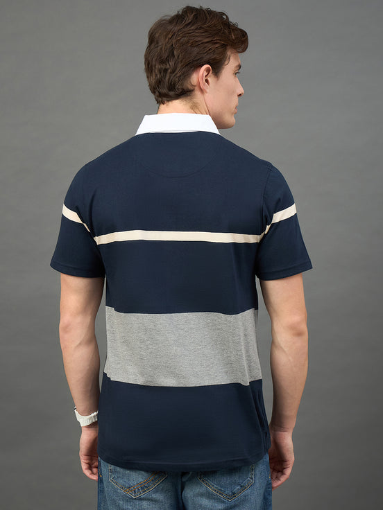 Navy Colorblocked T-Shirt