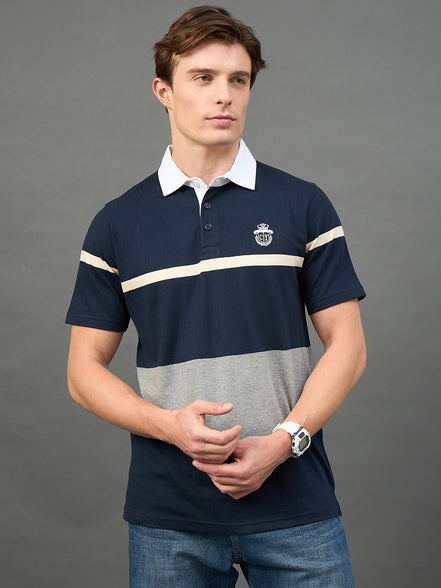 Navy Colorblocked T-Shirt