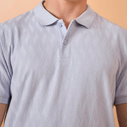 Men Lavender Check Regular Fit T-Shirt