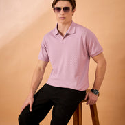 Men Light Onion Check Regular Fit T-Shirt