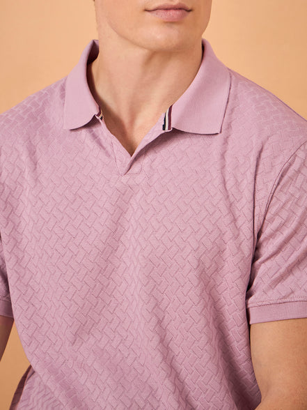 Men Light Onion Check Regular Fit T-Shirt