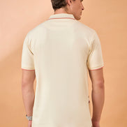 Men Off White Print Regular Fit T-Shirt