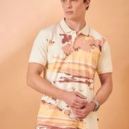 Men Off White Print Regular Fit T-Shirt
