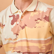 Men Off White Print Regular Fit T-Shirt