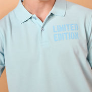 Men Sky Blue Print Regular Fit T-Shirt