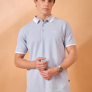 Men Lavender Solid Regular Fit T-Shirt
