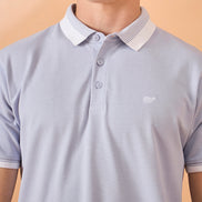 Men Lavender Solid Regular Fit T-Shirt