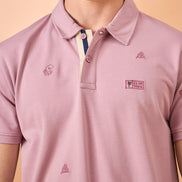 Men Light Onion Embroidery Regular Fit T-Shirt