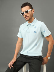 Club York Men Navy Polo neck T-Shirt