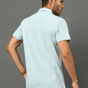 Club York Men Navy Polo neck T-Shirt