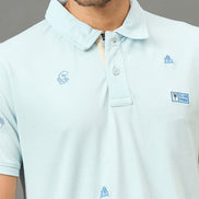 Club York Men Navy Polo neck T-Shirt