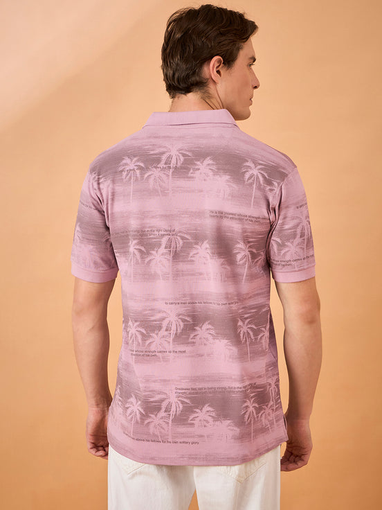 Men Light Onion Print Regular Fit T-Shirt