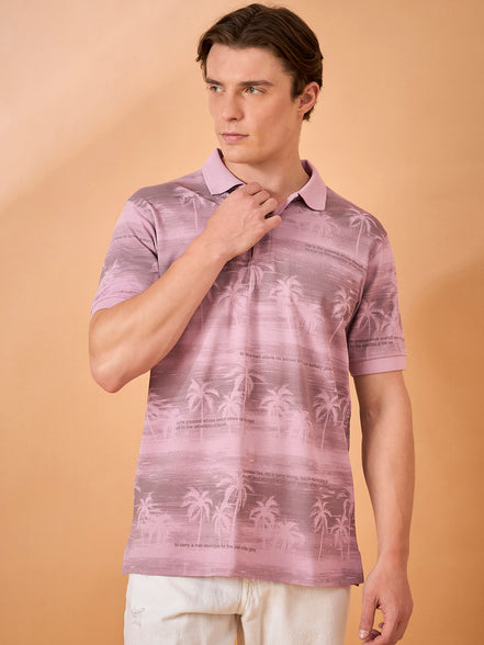 Men Light Onion Print Regular Fit T-Shirt