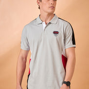 Men Grey Coloblock Regular Fit T-Shirt