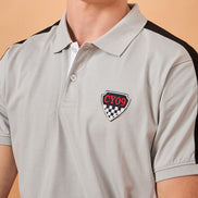 Men Grey Coloblock Regular Fit T-Shirt