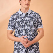 Men Lavender Print Regular Fit T-Shirt