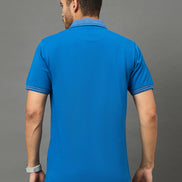 Club York Men Blue Polo neck T-Shirt