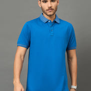 Club York Men Blue Polo neck T-Shirt