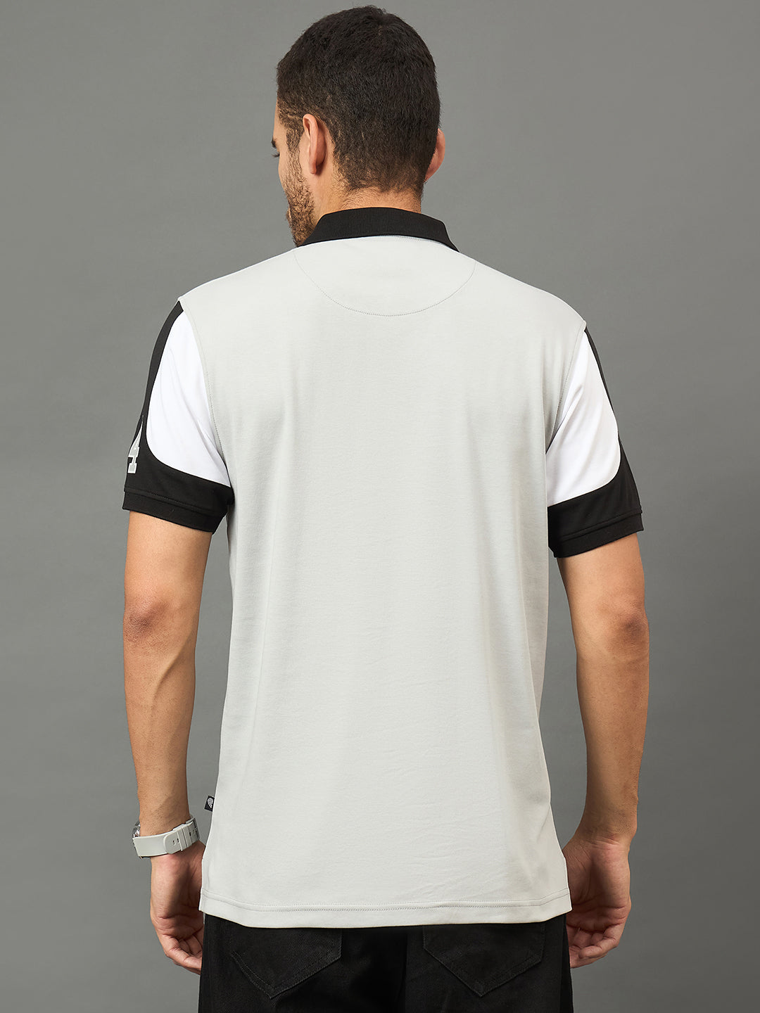 Club York Men Grey Polo neck T-Shirt