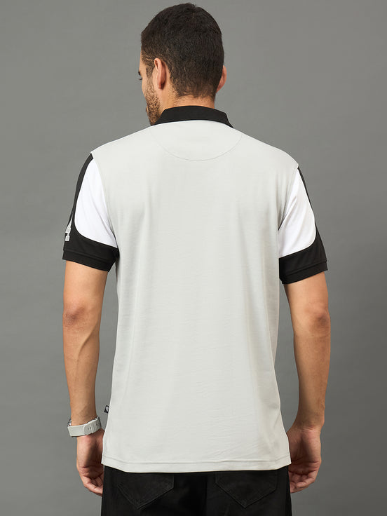 Club York Men Grey Polo neck T-Shirt