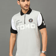 Club York Men Grey Polo neck T-Shirt
