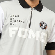 Club York Men Grey Polo neck T-Shirt