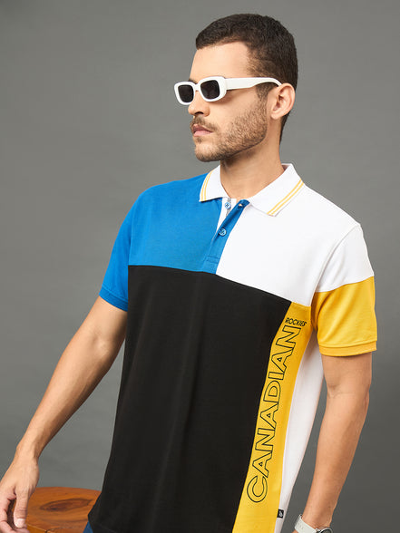 Club York Men Black Polo neck T-Shirt