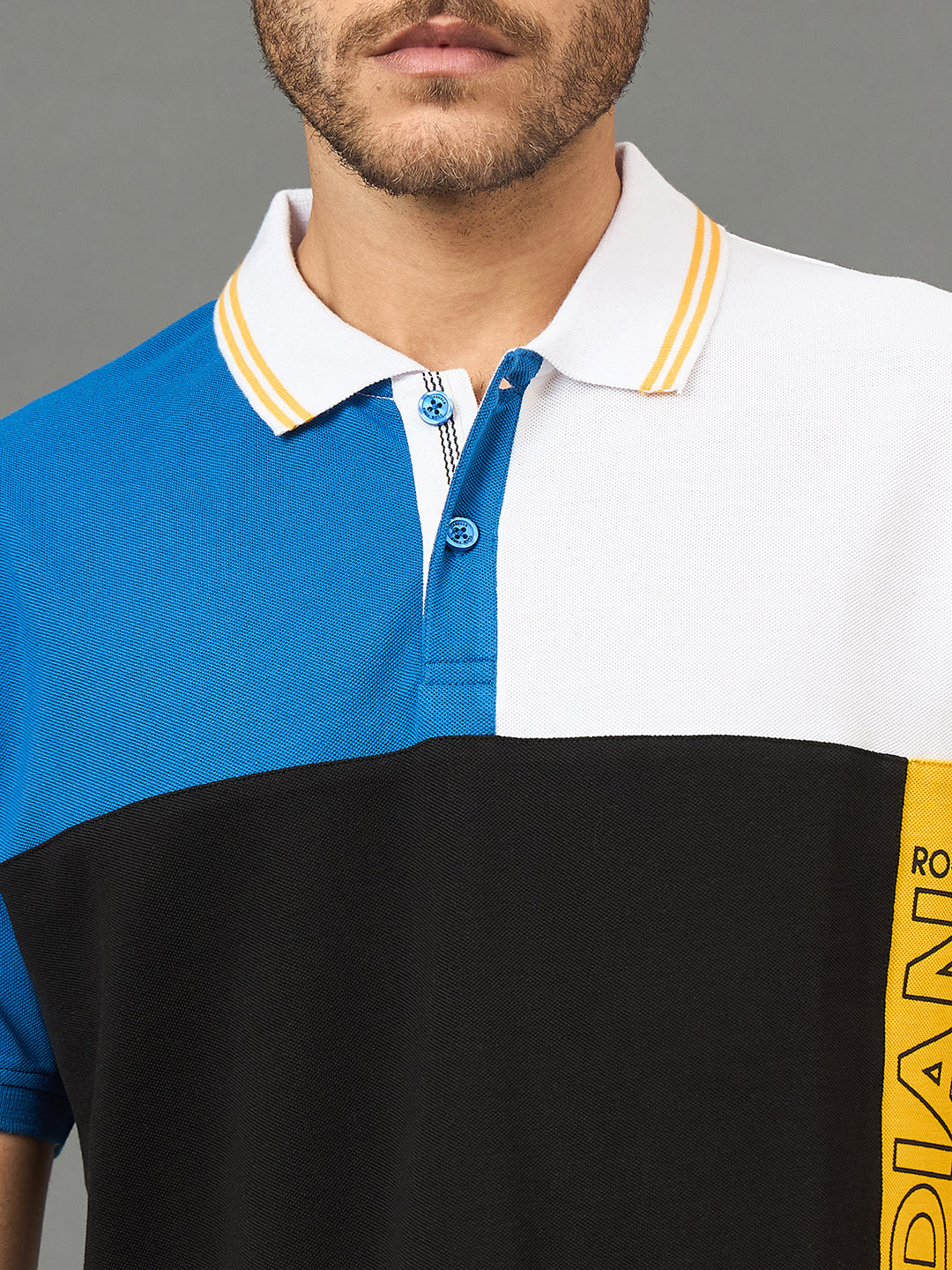 Club York Men Black Polo neck T-Shirt