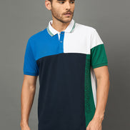 Club York Men Navy Polo neck T-Shirt