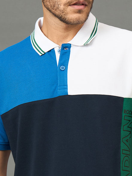 Club York Men Navy Polo neck T-Shirt