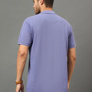 Club York Men Purple Polo neck T-Shirt