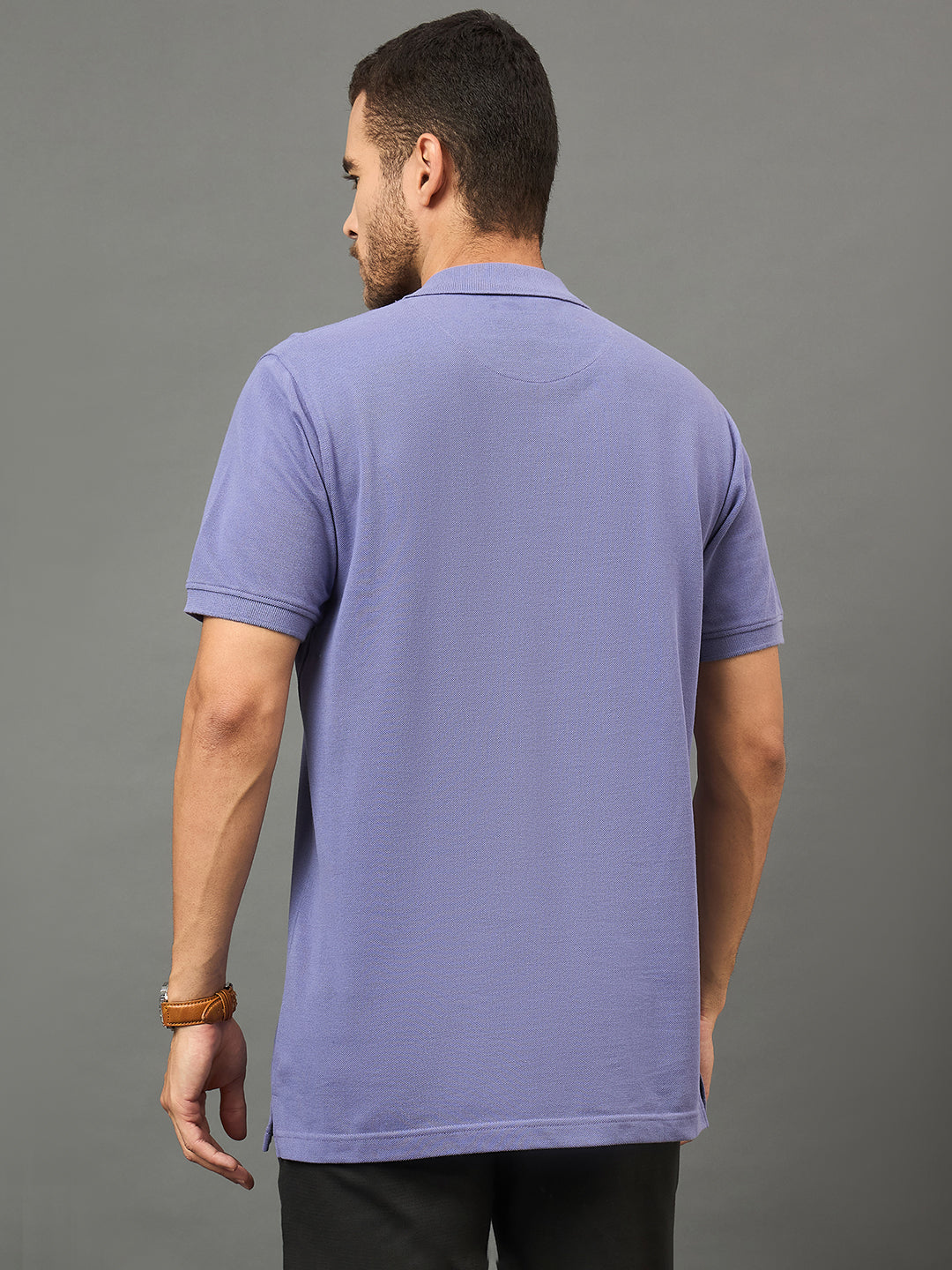Club York Men Purple Polo neck T-Shirt
