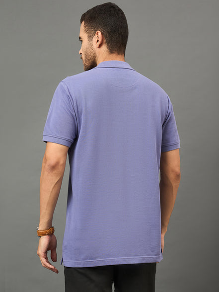 Club York Men Purple Polo neck T-Shirt