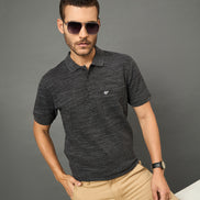 Club York Men Black Polo neck T-Shirt