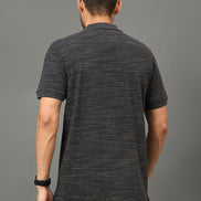 Club York Men Black Polo neck T-Shirt