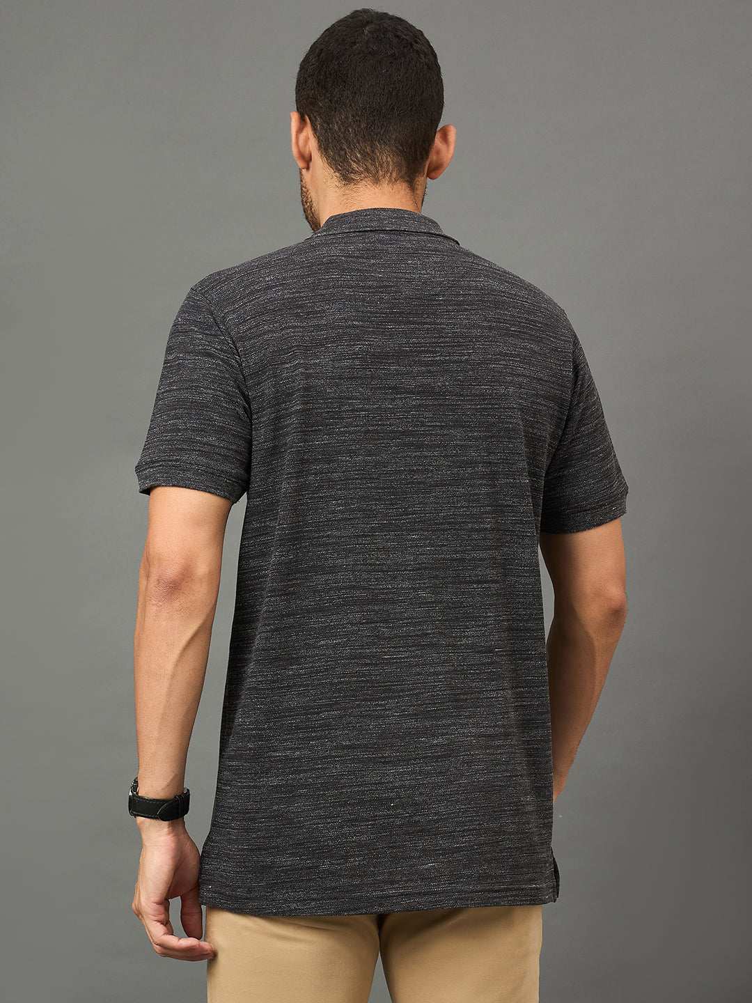 Club York Men Black Polo neck T-Shirt