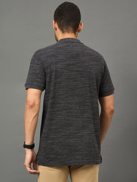 Club York Men Black Polo neck T-Shirt