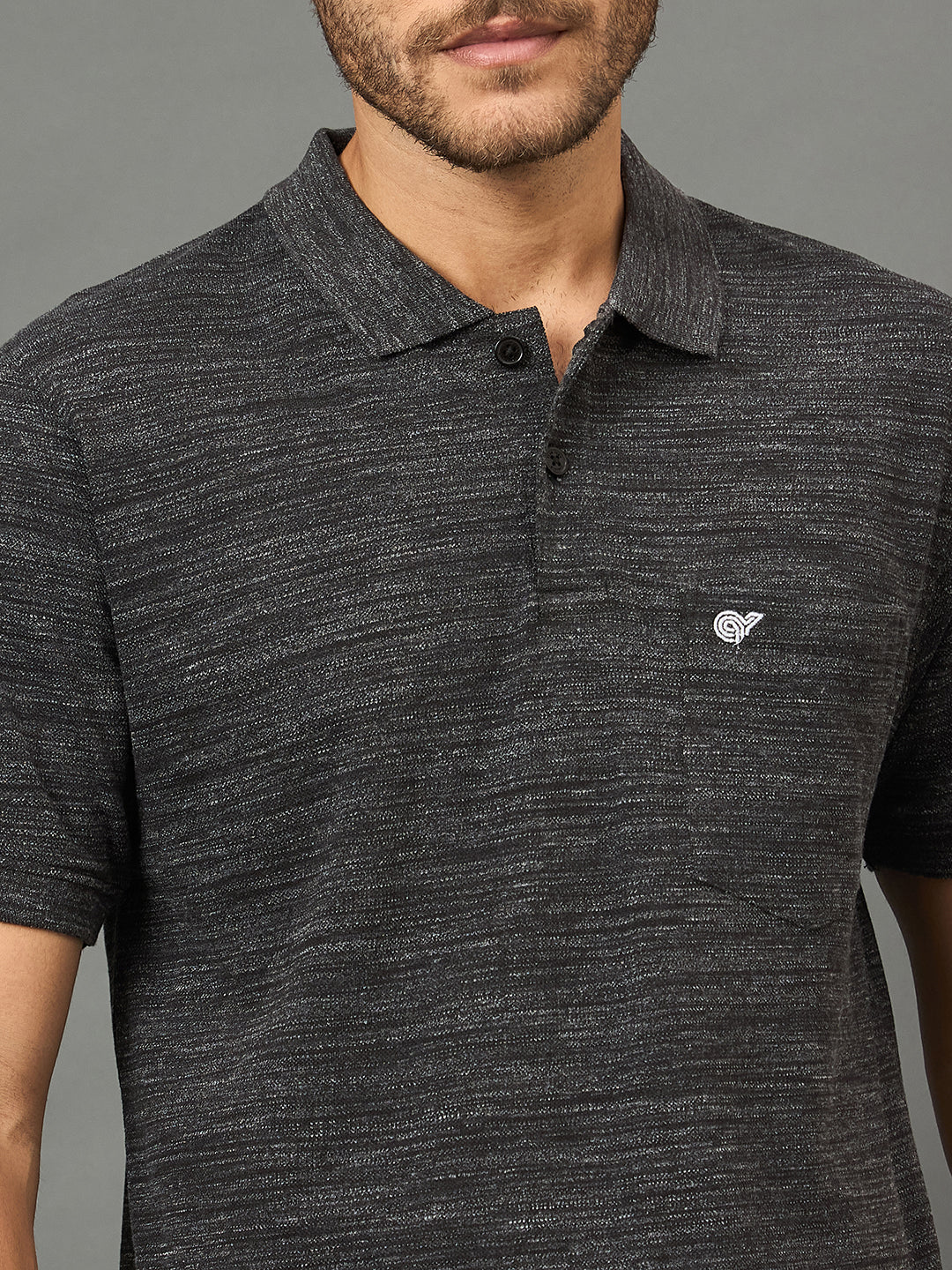 Club York Men Black Polo neck T-Shirt