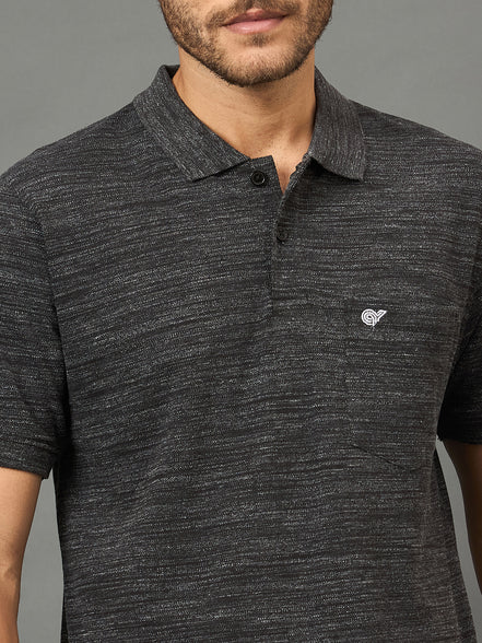 Club York Men Black Polo neck T-Shirt
